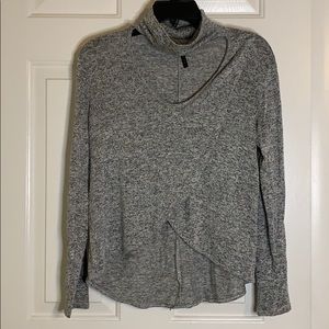 Gray Sweater with Loose Turtleneck